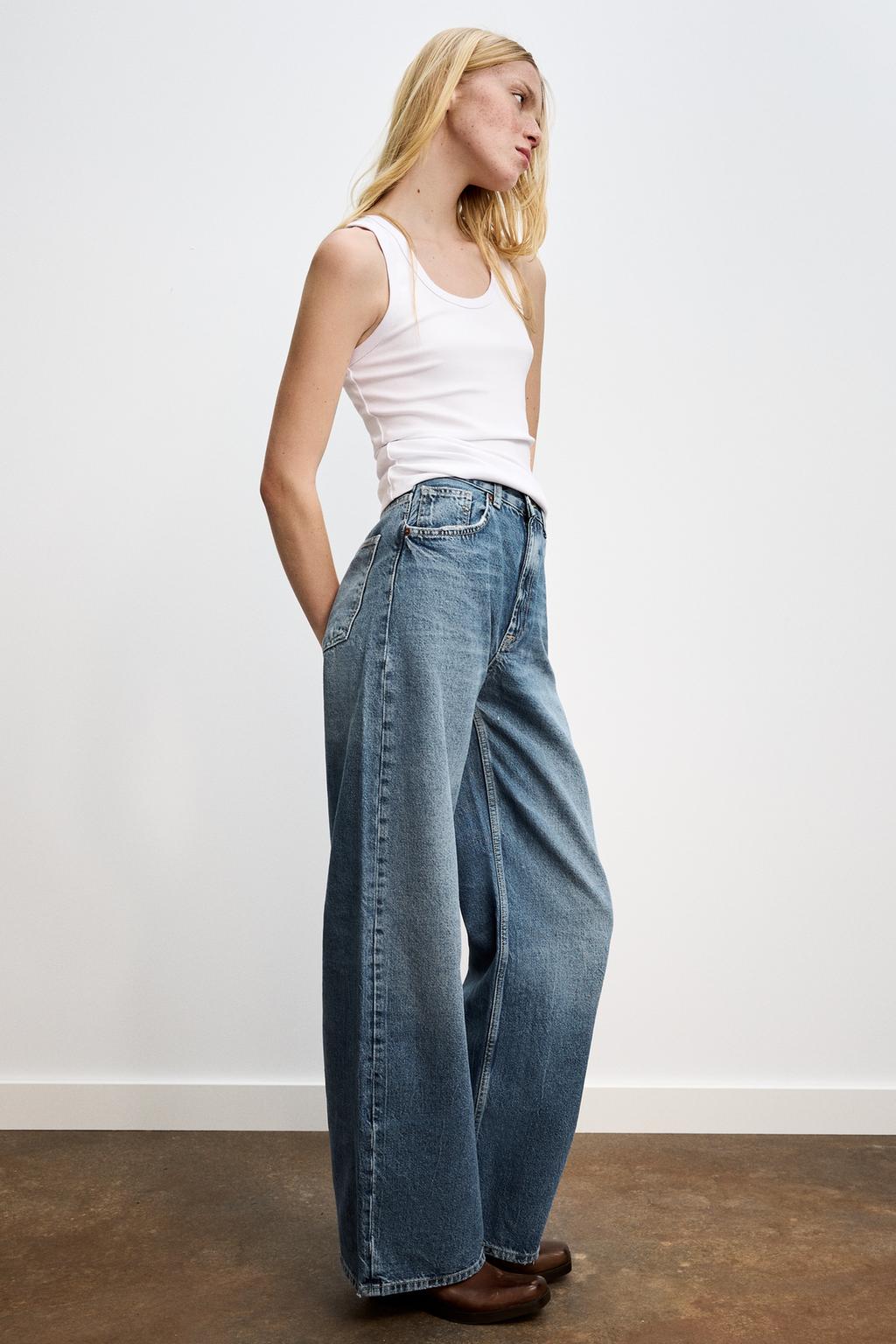 JEANS TRF EXTRA WIDE LEG TIRO ALTO