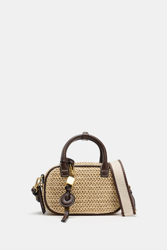 BOLSO MINI BOWLING RAFIA